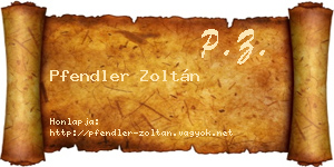 Pfendler Zoltán névjegykártya